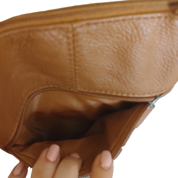 Brown Crossbody Satchel Zipper Pockets Bag Adjustable Strap Travel - Picture 10 of 13